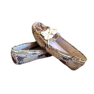 NEW Issac Mizrahi snake skin loafers